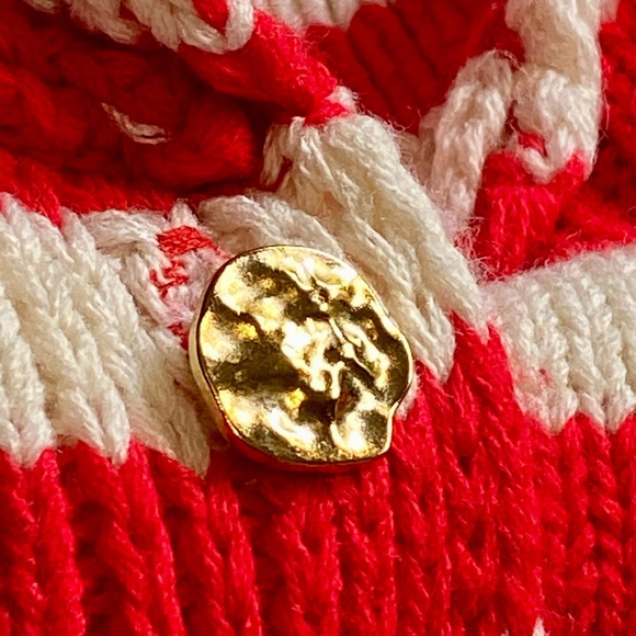 Zara Red & White Striped Knit Cardigan – Size M - Picture 9 of 9